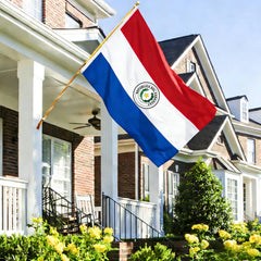 Close-up of the national coat of arms on Paraguay Flag
