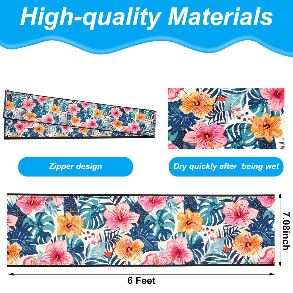 Close-up of the neoprene material of the Junkin pool handrail cover