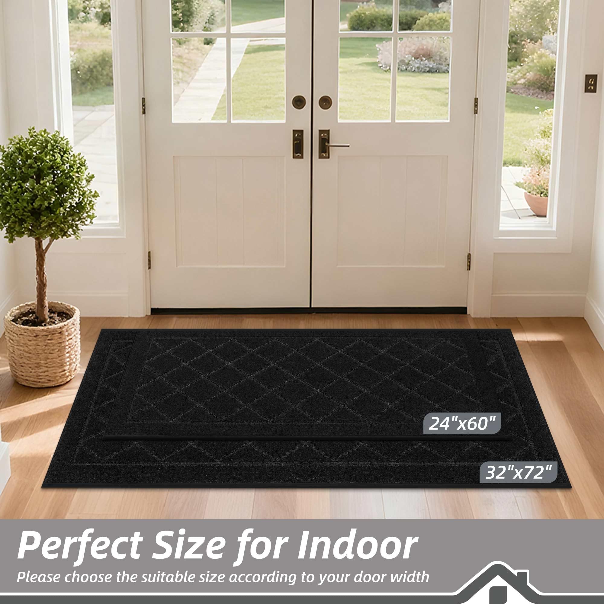 Close-up of the non-slip backing of the BEQHAUSE Dirt Trapper Door Mat