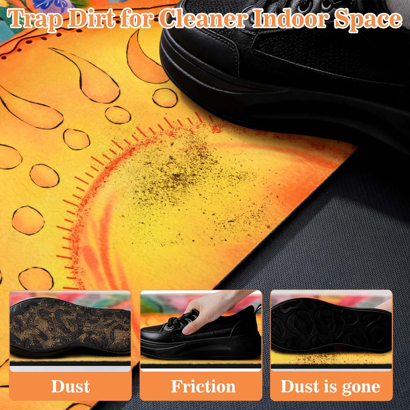 Close-up of the non-slip rubber backing of the doormat