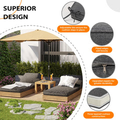 Close-up of the Olefin fabric of Sundale Outdoor Chaise Lounge Cushion