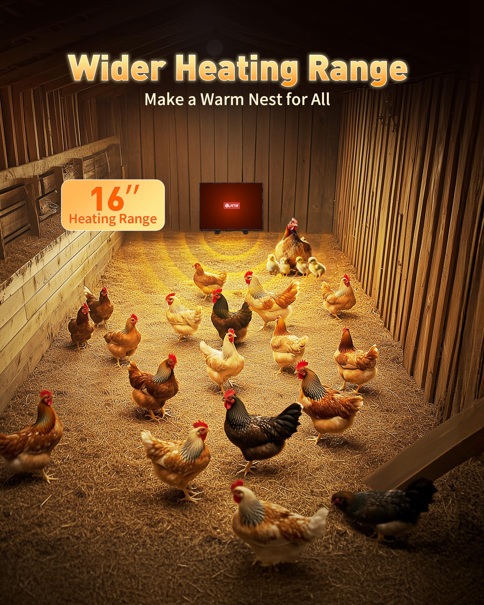 Close-up of the PETNF Chicken Coop Heater controls