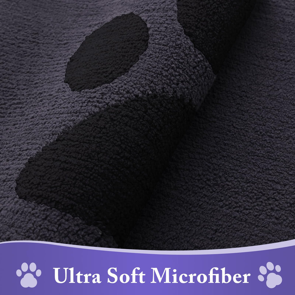 Close-up of the plush microfiber texture of Buganda Dog Door Mat