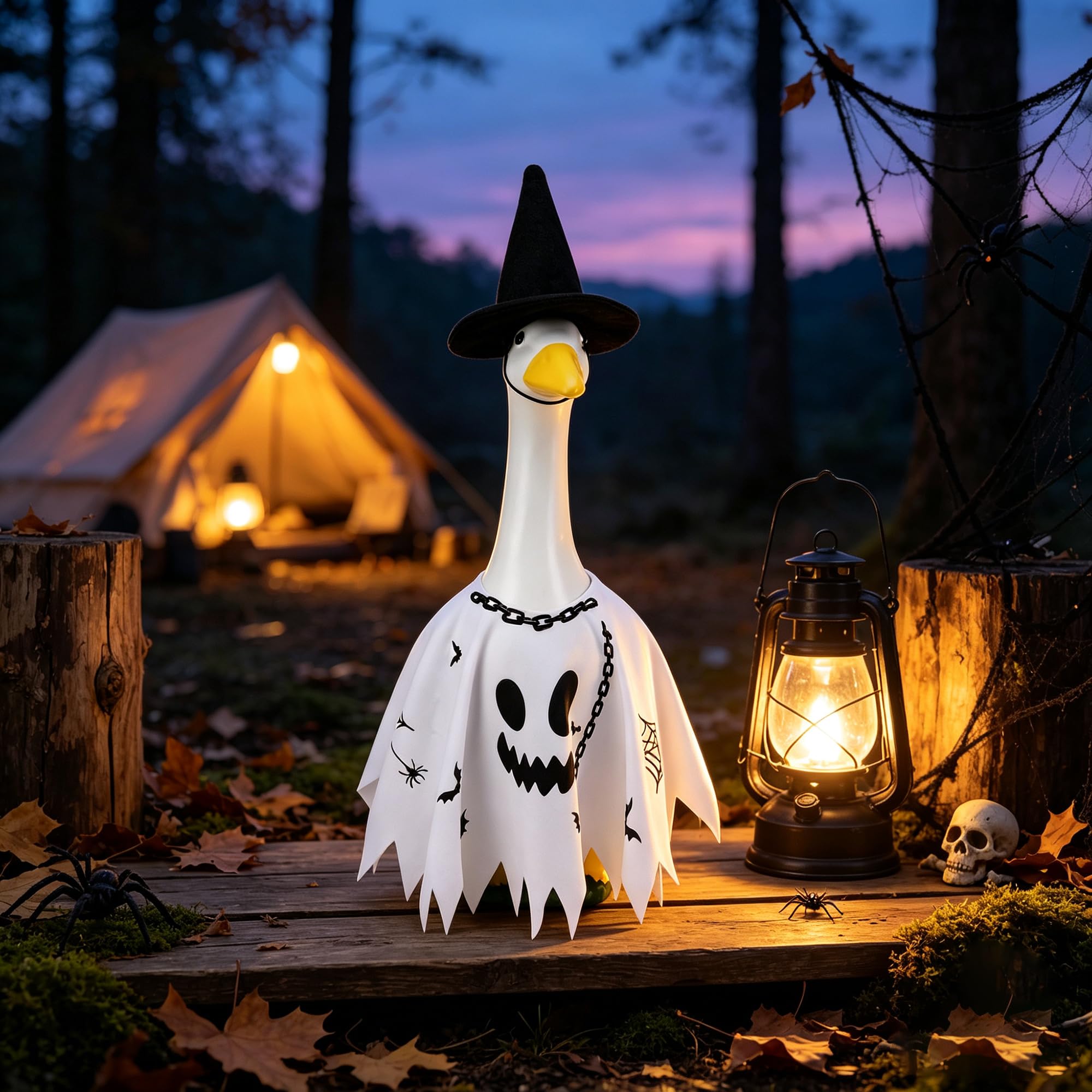 Close-up of the pointed witch's hat for goose statue