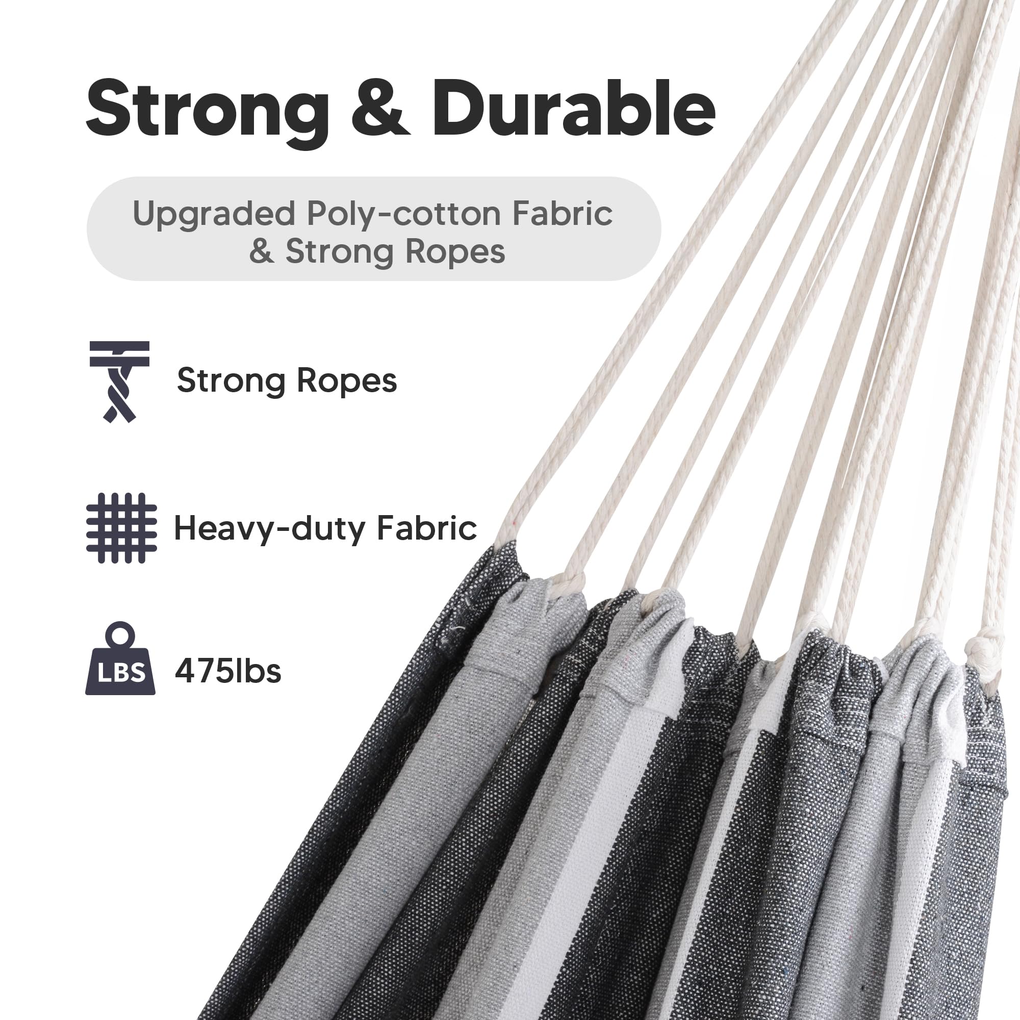 Close-up of the poly-cotton fabric of the SUNCREAT Hammock
