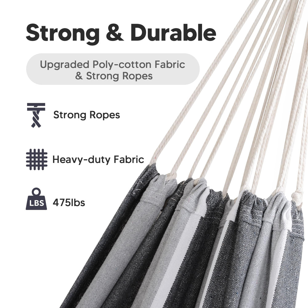 Close-up of the poly-cotton fabric of the SUNCREAT Hammock