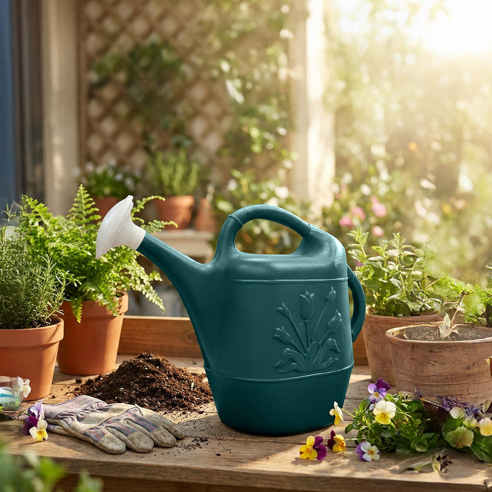Close-up of the pouring spout of Union Products Watering Can