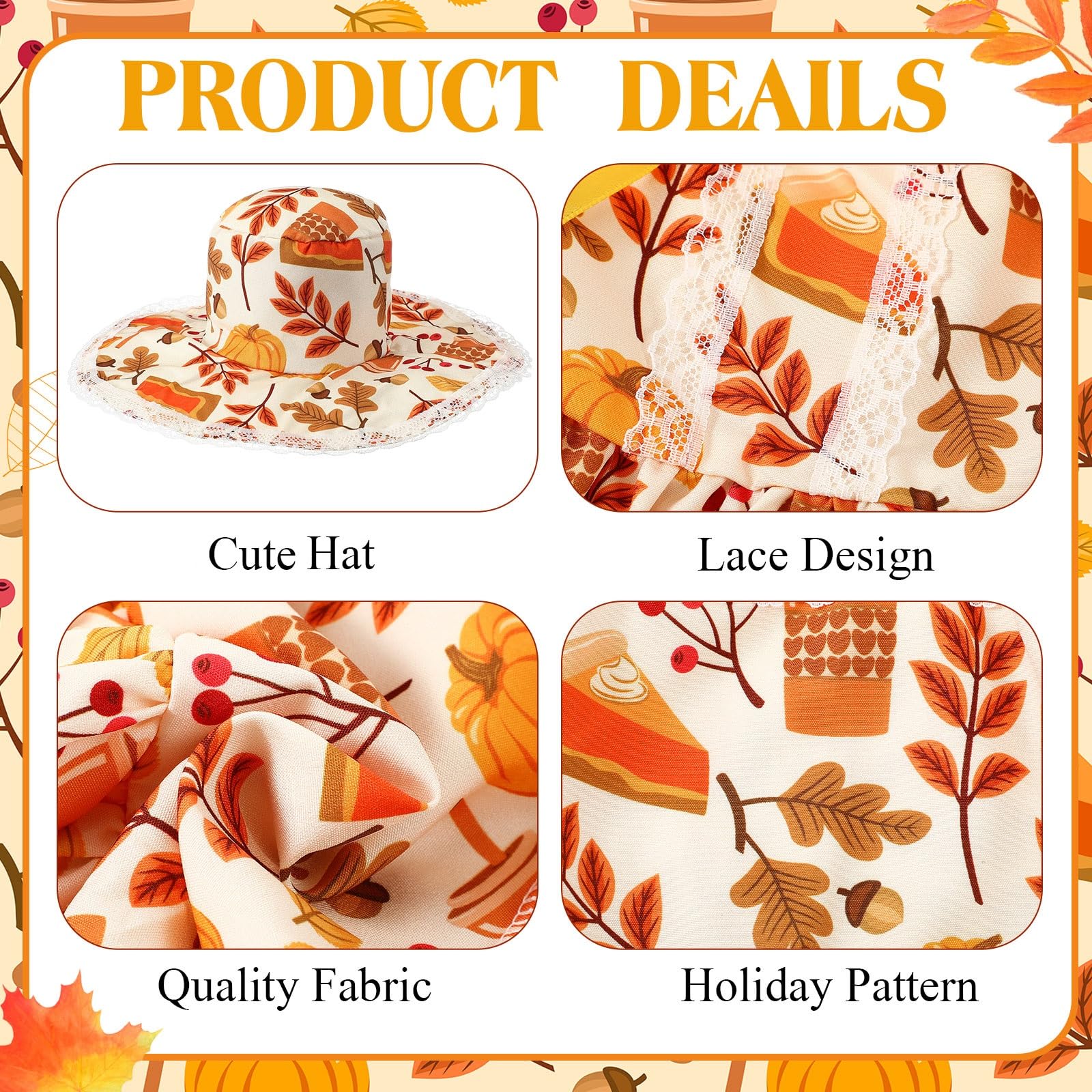 Close-up of the pumpkin spice latte goose outfit details