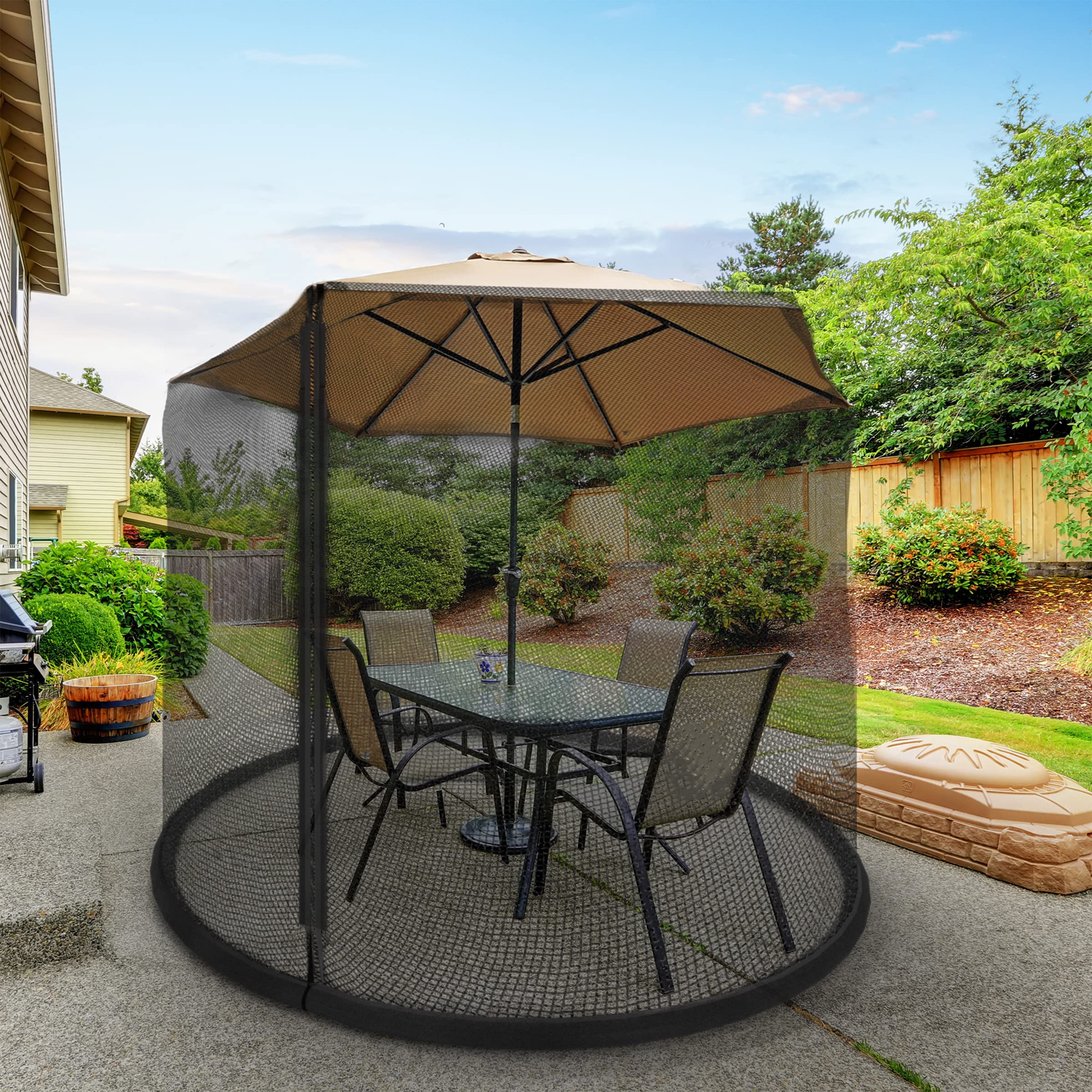 Close-up of the Pure Garden Mosquito Net black color