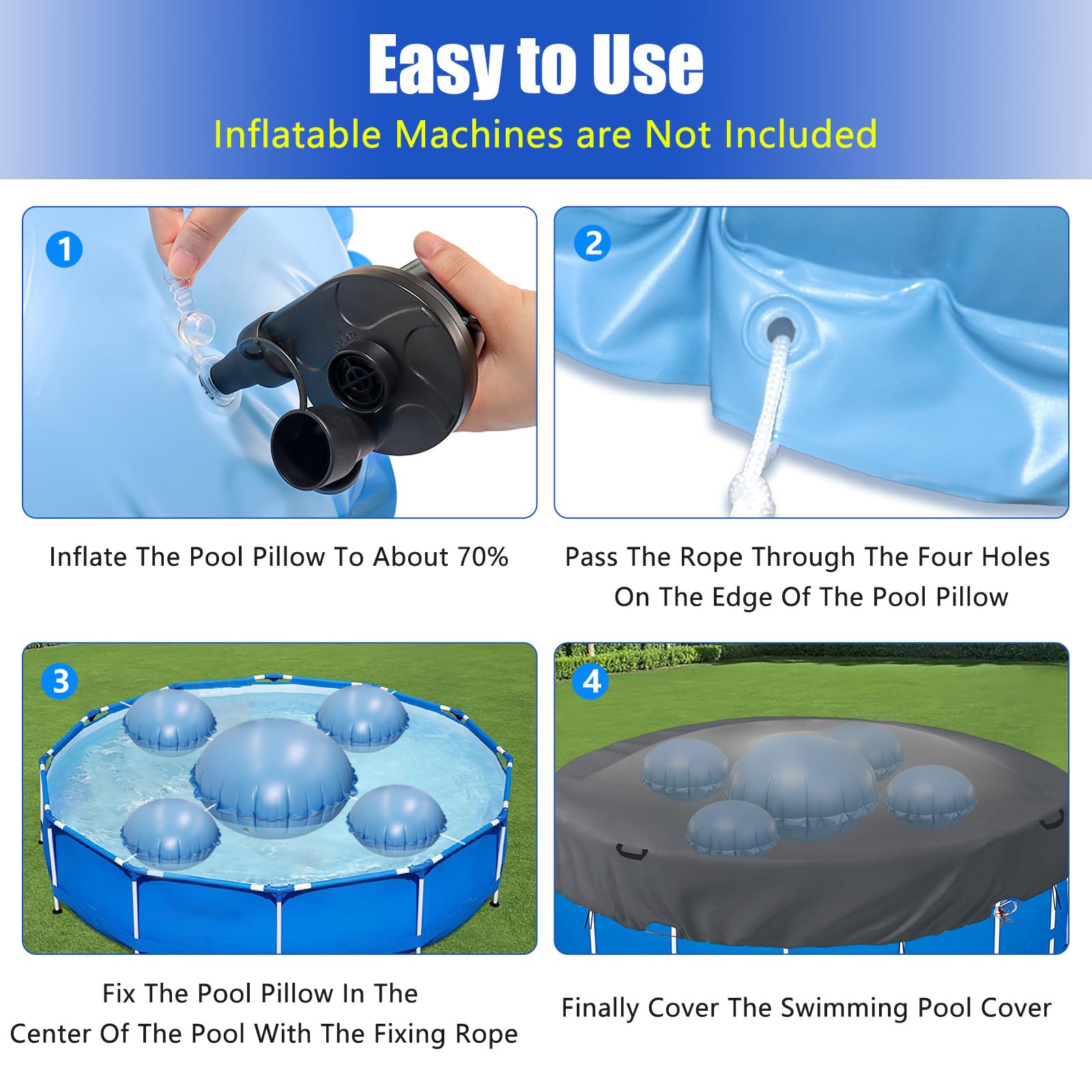 Close-up of the PVC material of the pool pillows