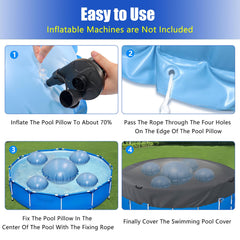 Close-up of the PVC material of the pool pillows