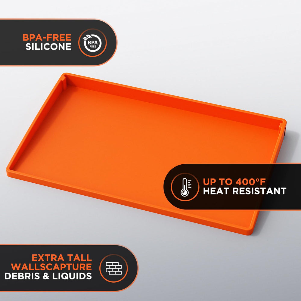 Close-up of the raised edge design of the silicone mat