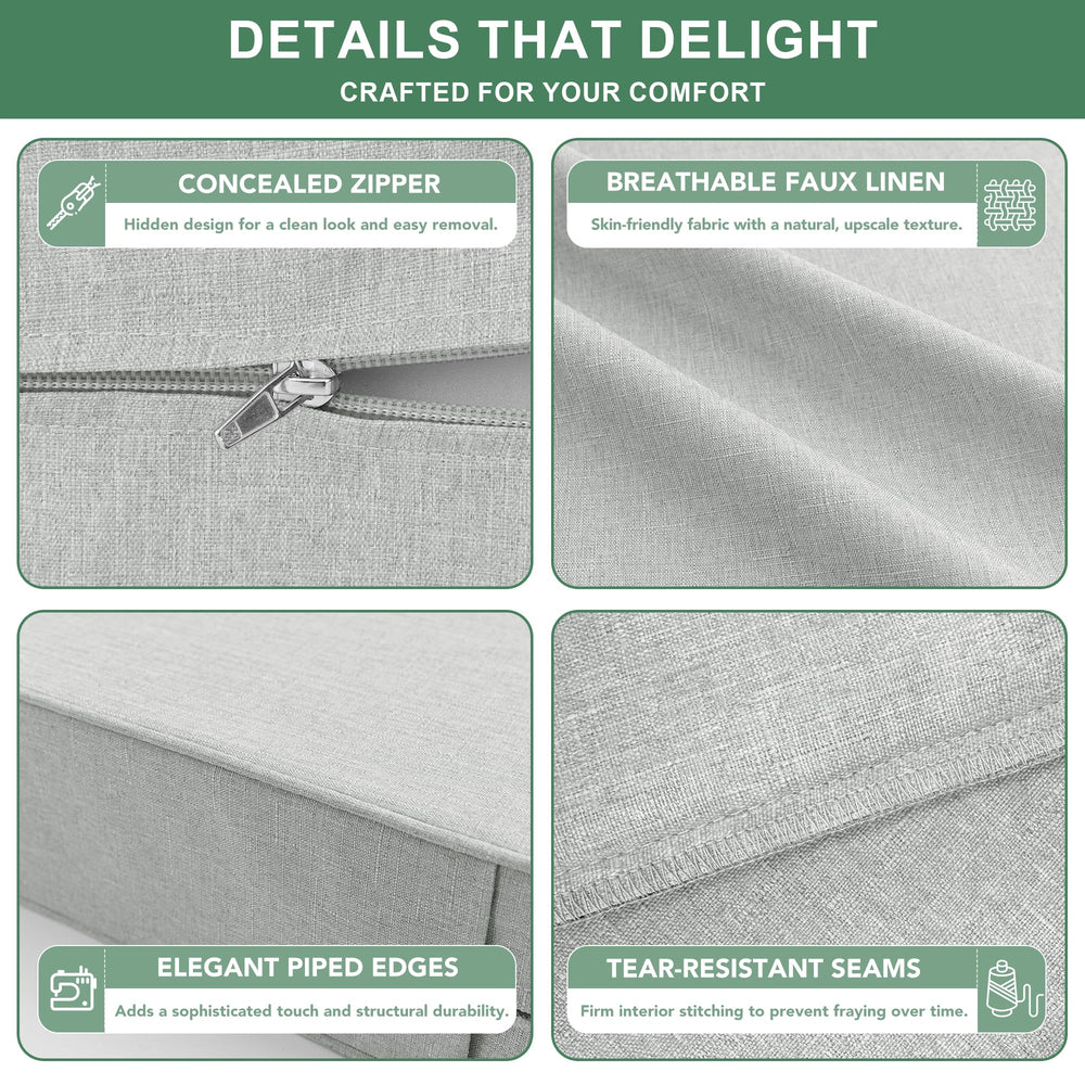 Close-up of the removable cover of Summsun patio cushions
