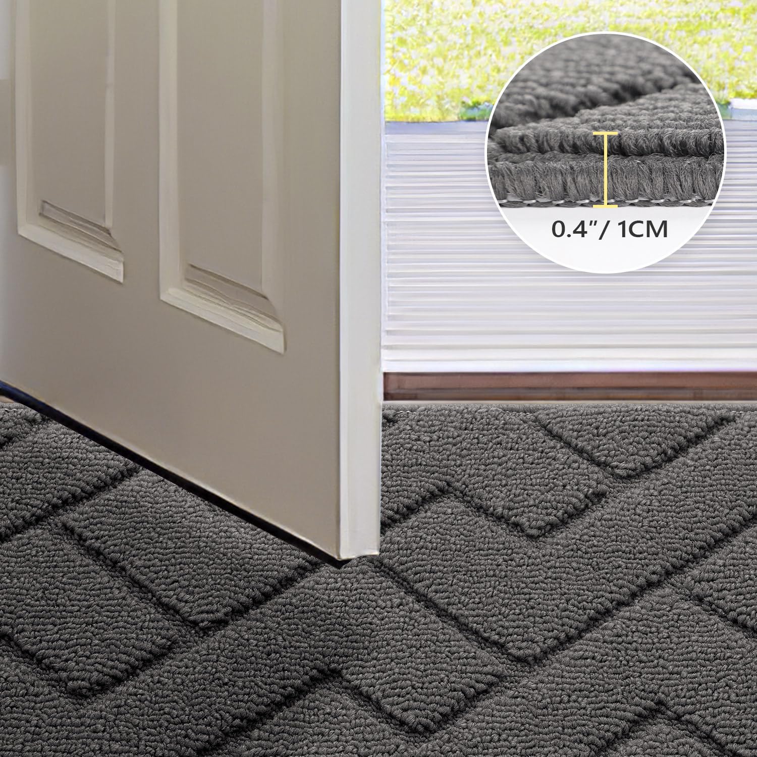 close-up of the rib design on hicorfe doormat