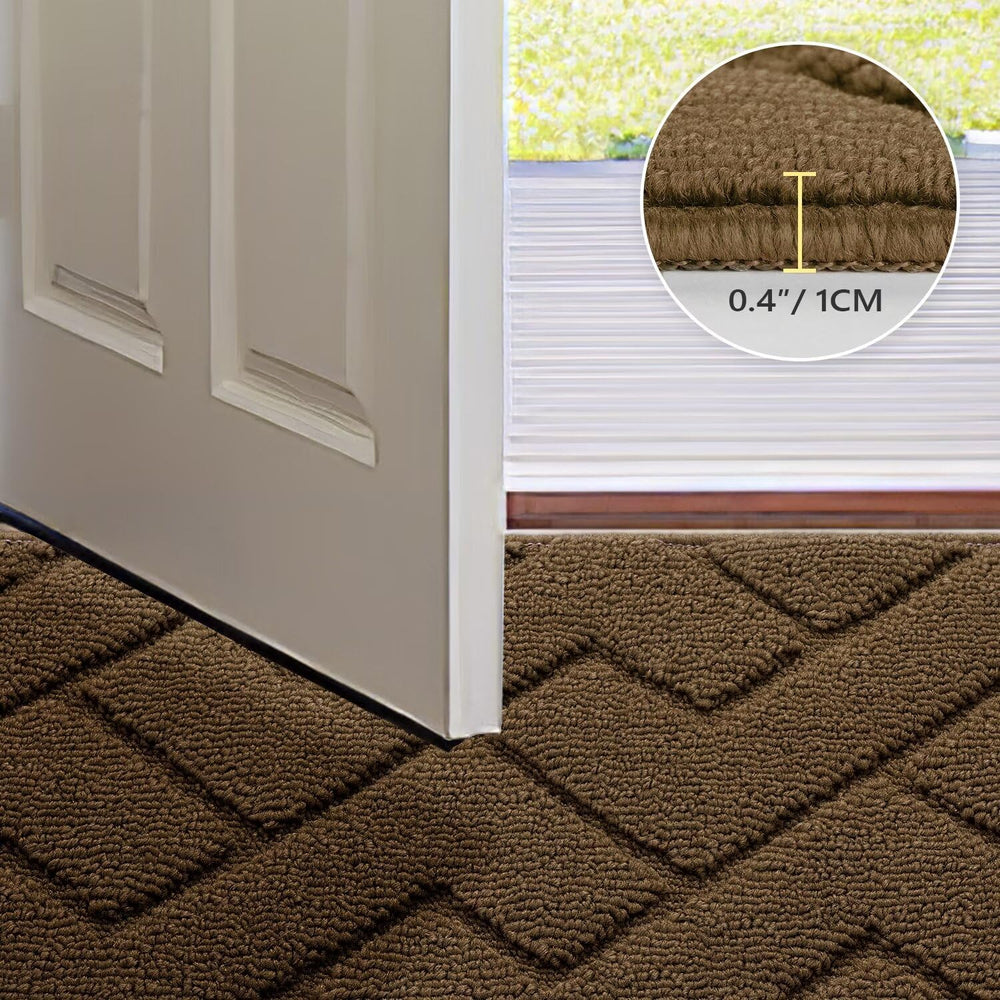 Close-up of the rib fabric texture on hicorfe doormat