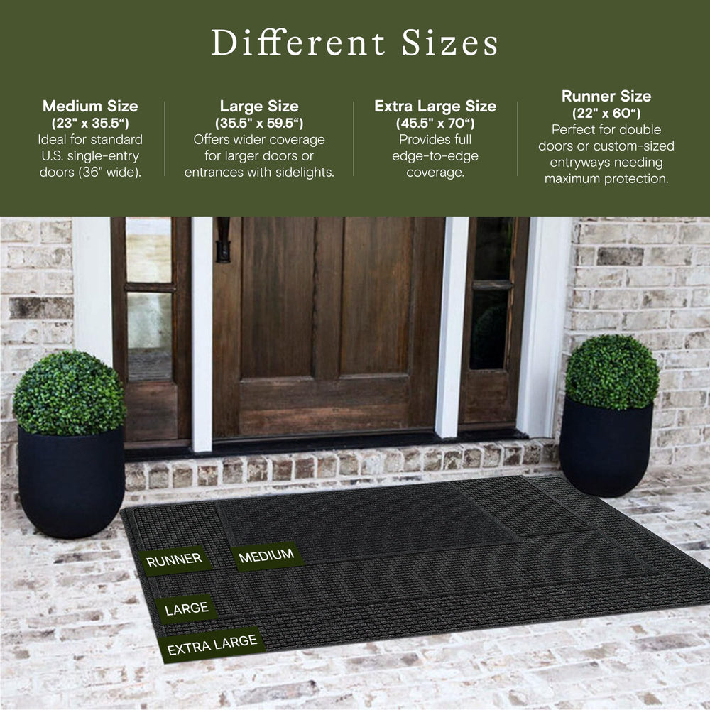 Close-up of the ridged floral design of the WaterHog doormat
