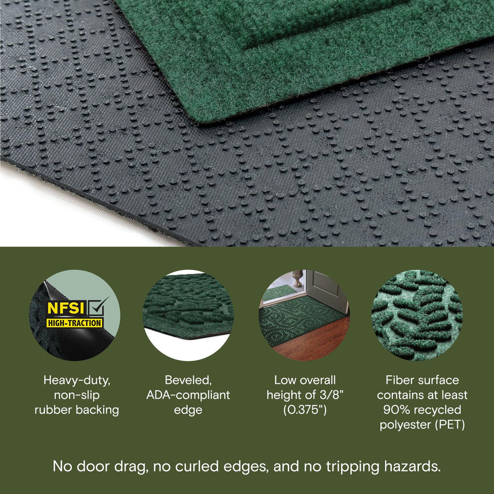Close-up of the rubber backing of the WaterHog Doormat