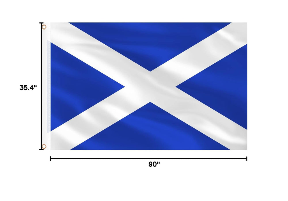 Close-up of the Scotland flag showing bright printing detail