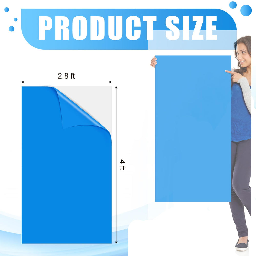 Close-up of the self-adhesive backing of the vinyl pool repair patch