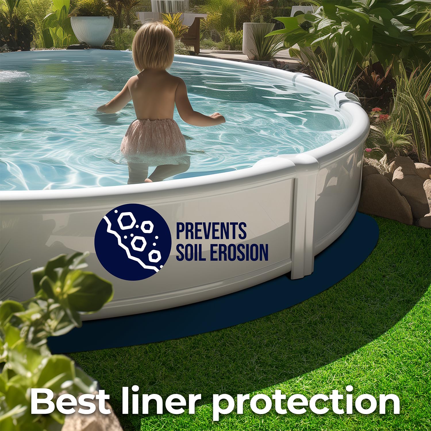 Close-up of the Shop Square Pool Liner Pad edges