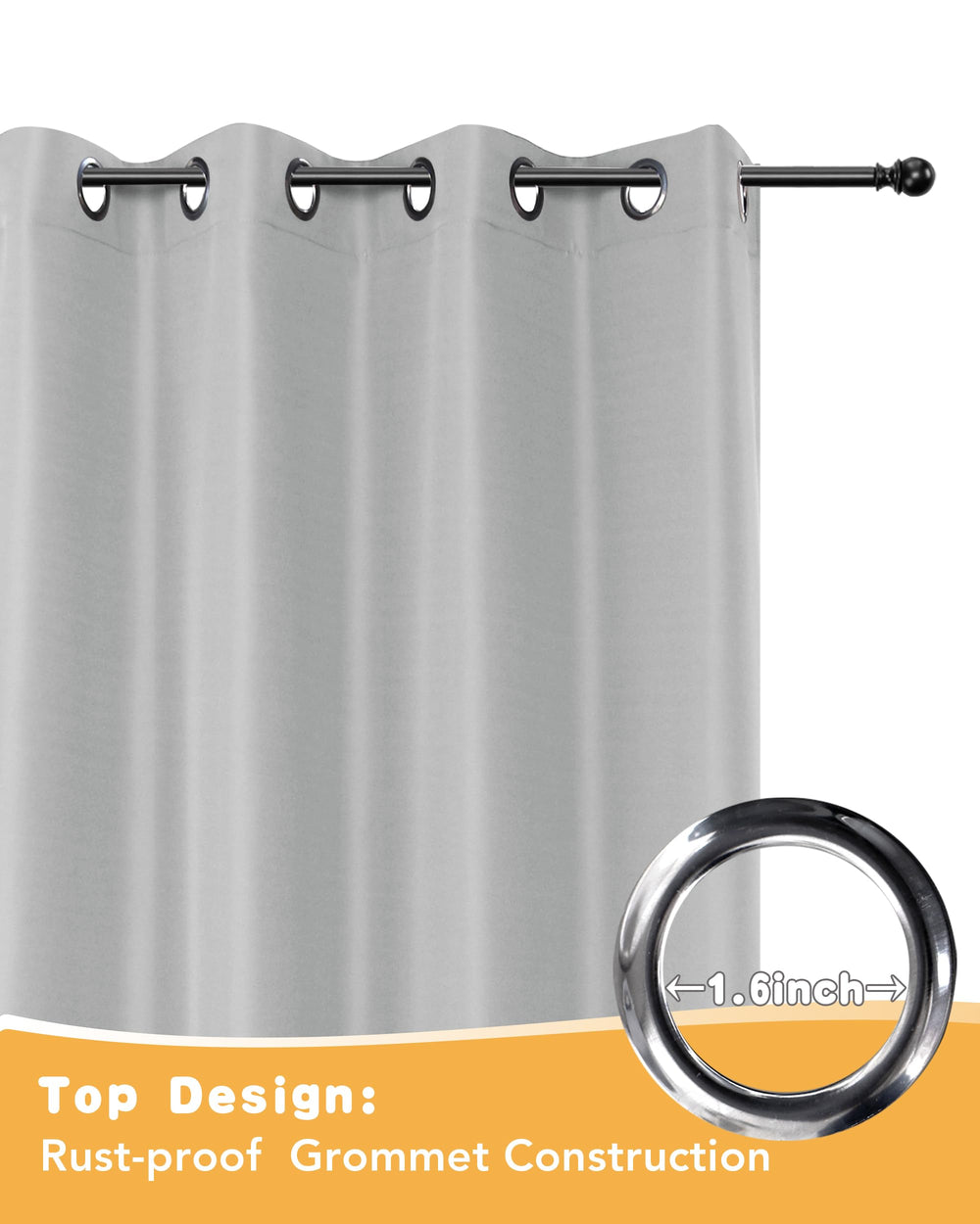 Close-up of the silver polyester fabric of outdoor curtains