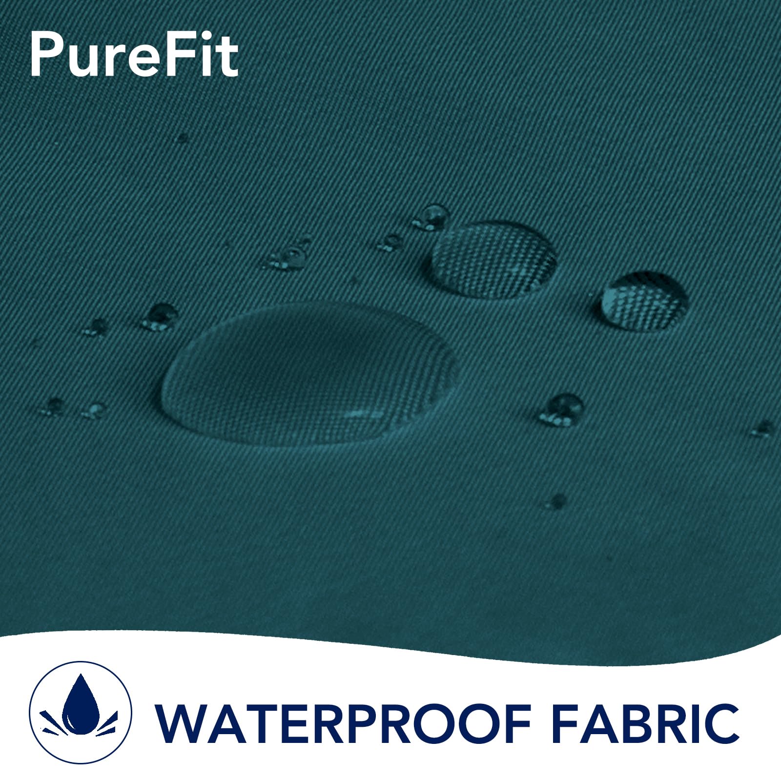 Close-up of the silver rust-proof grommet on PureFit outdoor curtains