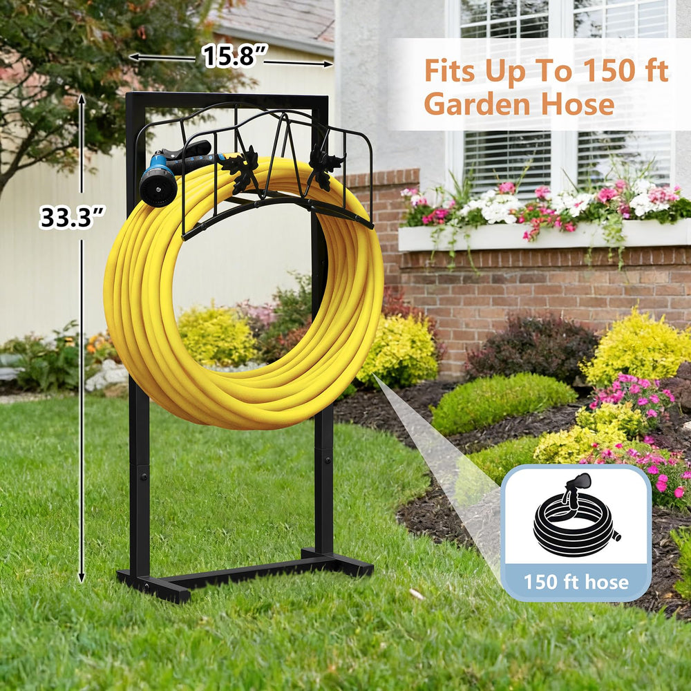 Close-up of the Skypatio Garden Hose Holder's metal tubing