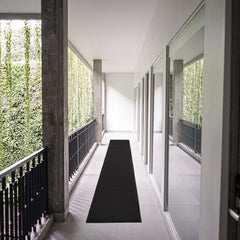 Close-up of the soft texture of Nourison Essentials Black Runner Rug