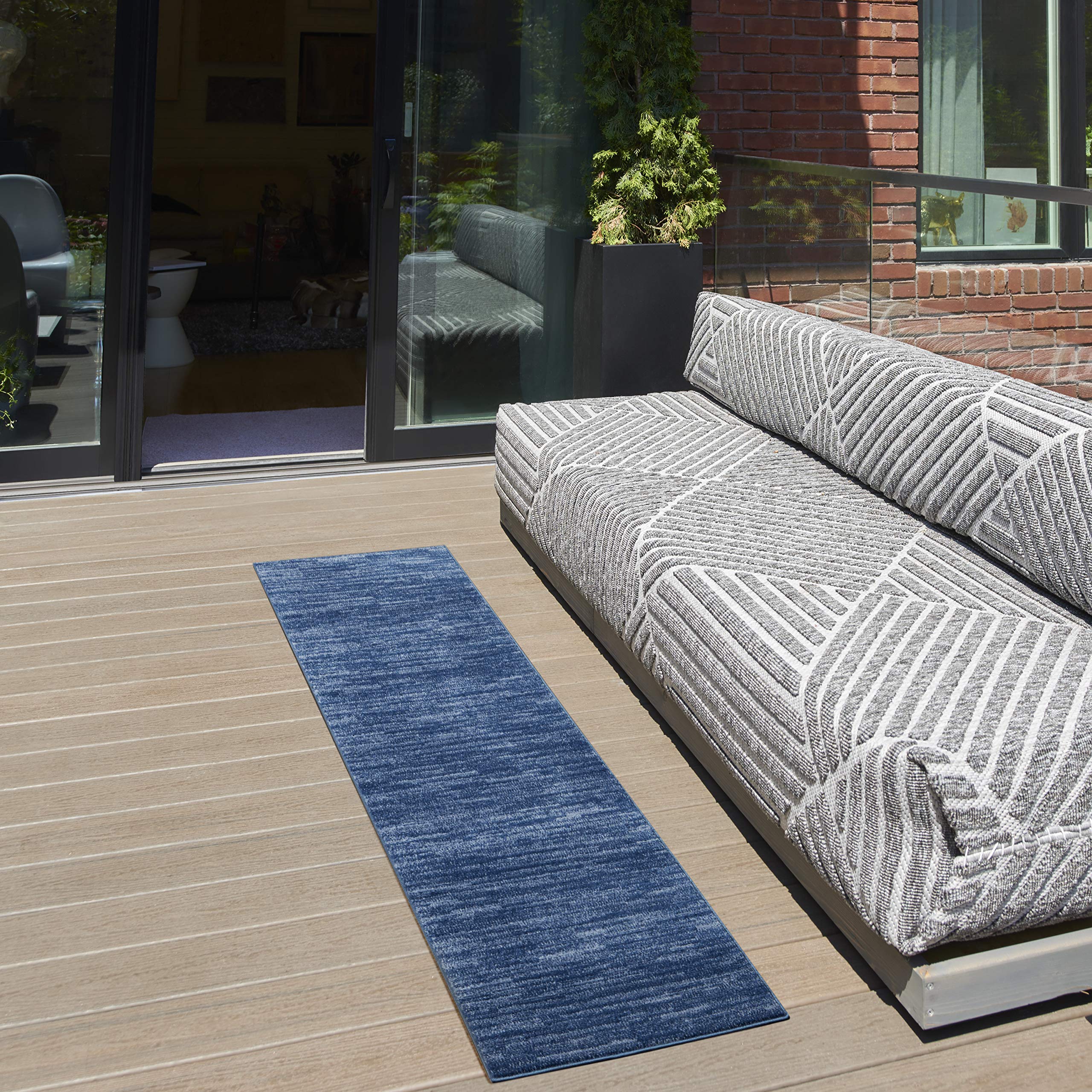 Close-up of the soft texture of the Nourison Essentials Outdoor Rug