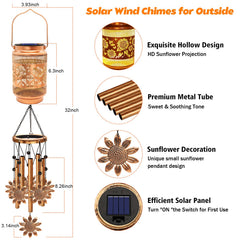 Close-up of the solar lantern feature on MRHEPHAESTUS wind chimes
