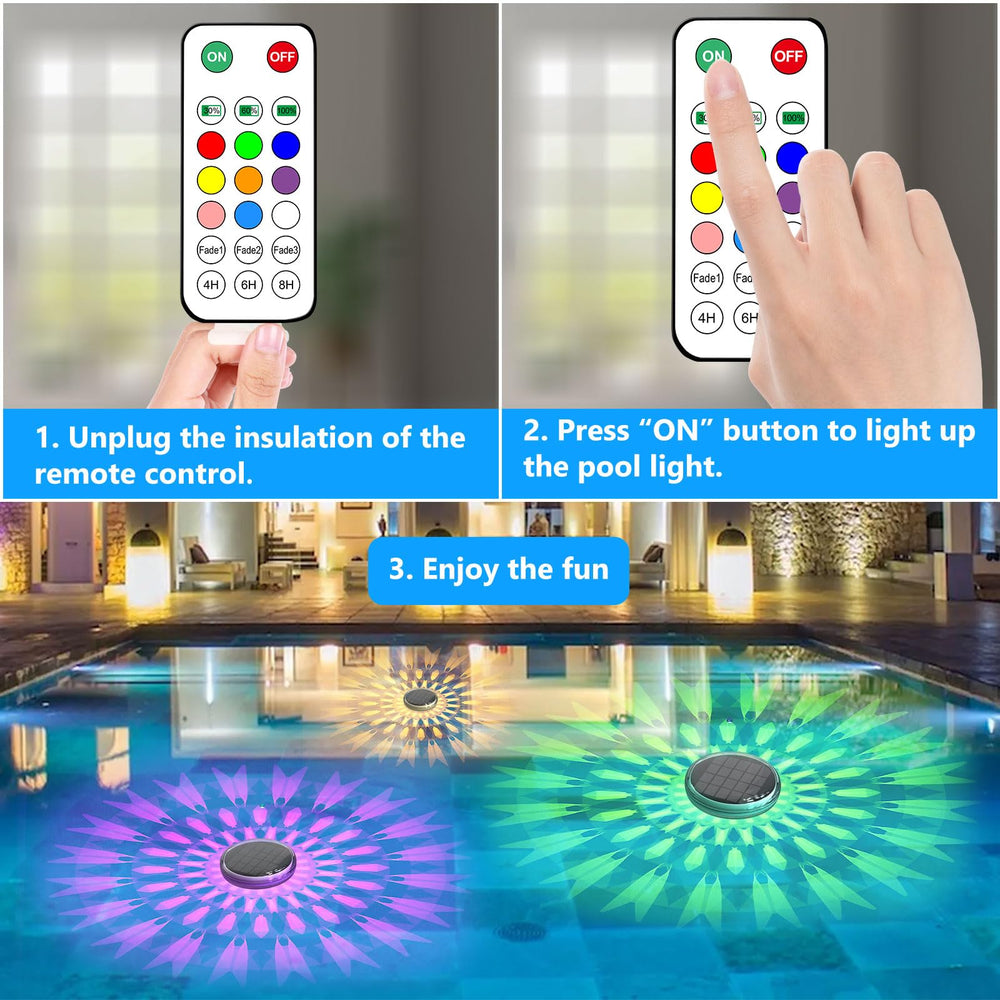 Close-up of the solar panel on Kitloo Floating Pool Light
