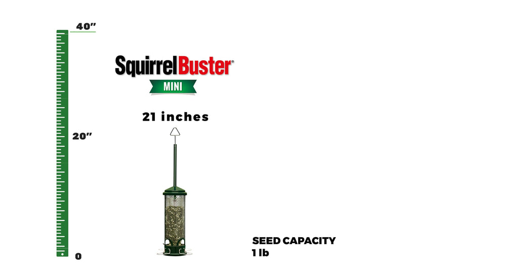 Close-up of the squirrel-proof shroud on Brome Bird Feeder