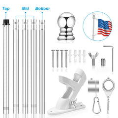 Close-up of the stainless steel flag pole with holder
