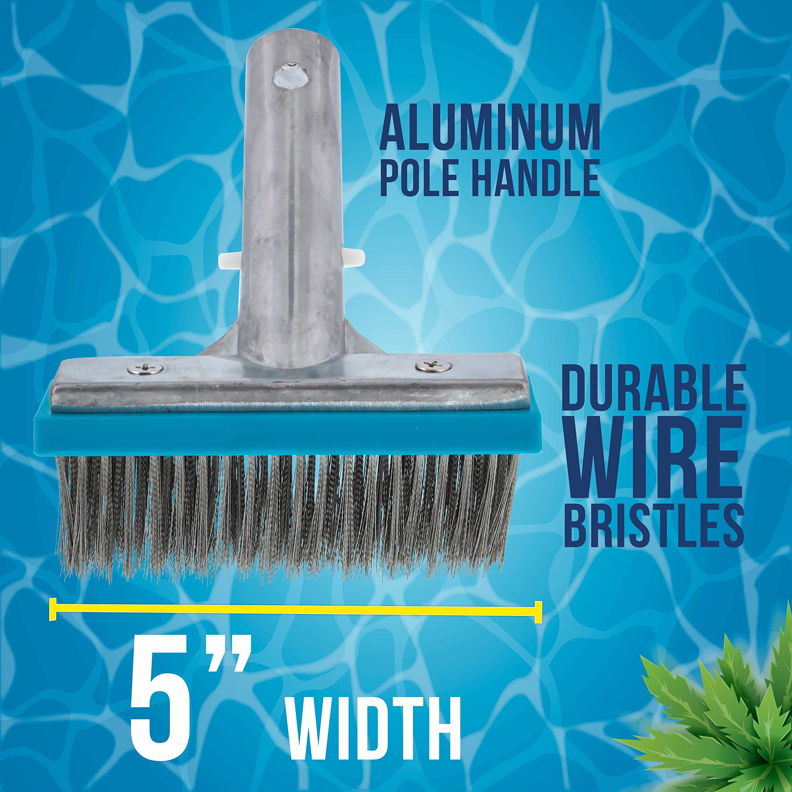 Close-up of the stainless steel wire bristles on the U.S. Pool Supply Pool Brush