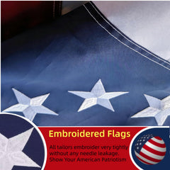 Close-up of the star ring on the Betsy Ross flag