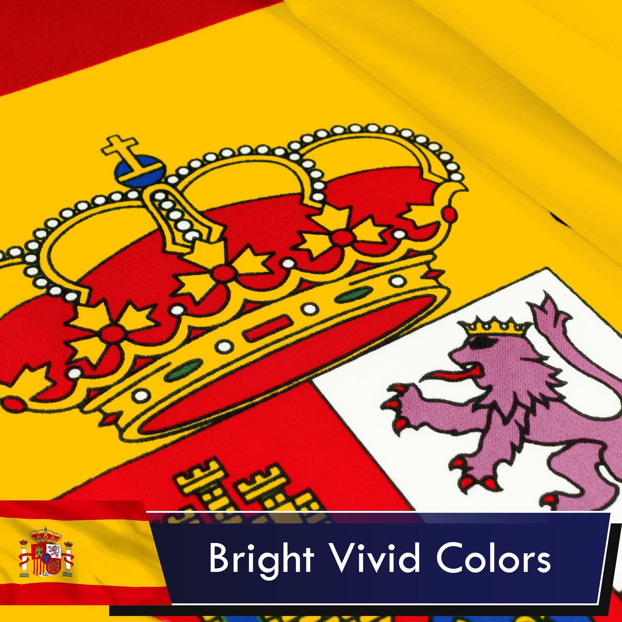 Close-up of the stitching on G128 Spain Flag