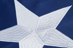 Close-up of the stitching on the fly end of the Texas Flag
