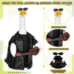 Close-up of the sunglasses and jacket on the goose costume