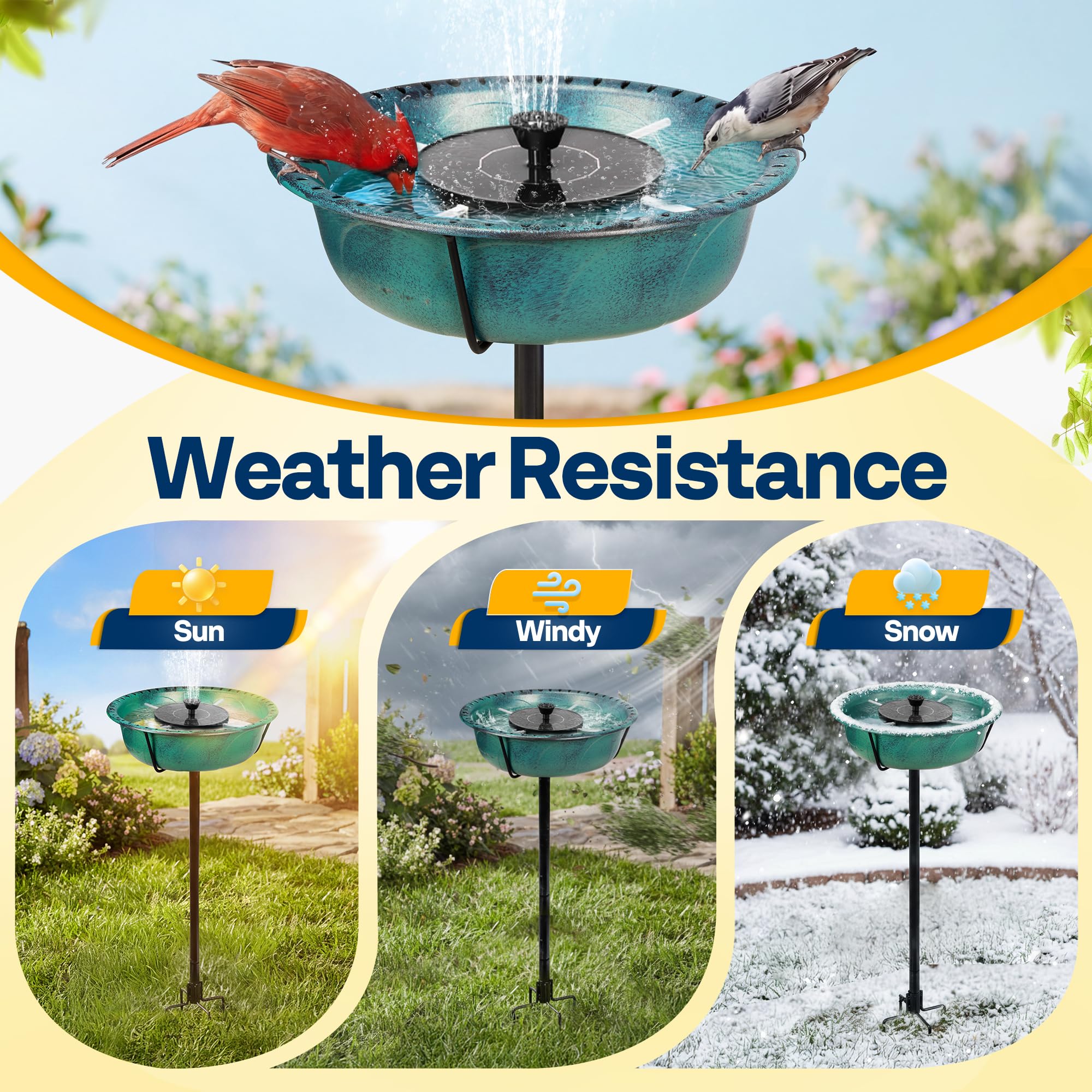 Close-up of the support rods for VIVOHOME Bird Bath