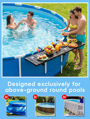 Close-up of the tabletop of POOLHOUR Above Ground Pool Bar Table