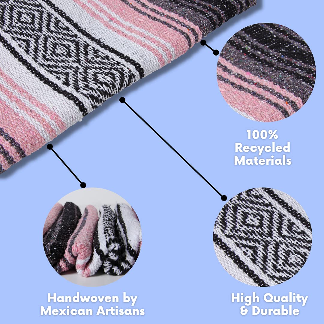 Close-up of the tassels on El Paso Designs Mexican Yoga Blanket