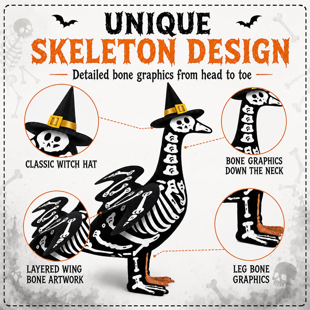 Close-up of the Teeanzo Skeleton Goose Outfit showing fabric details