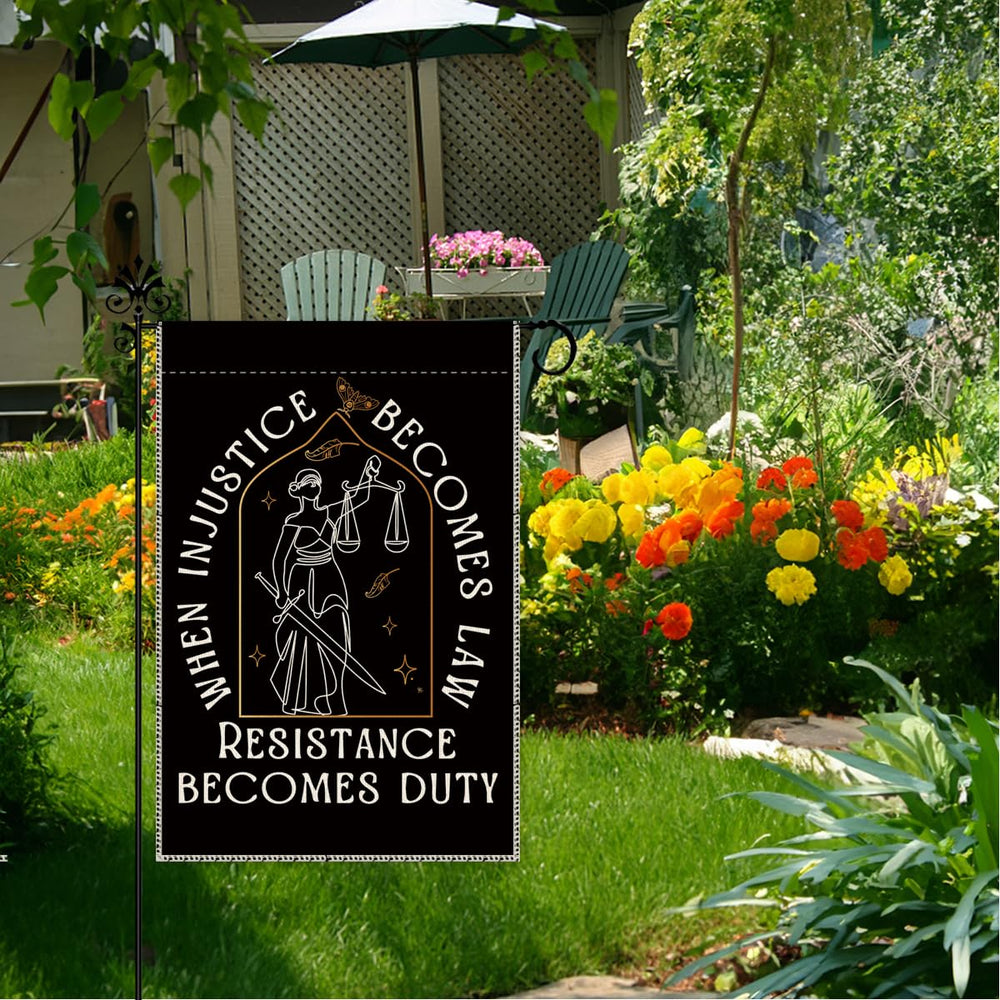 Close-up of the text on Hafhue Garden Flag 12.5x18