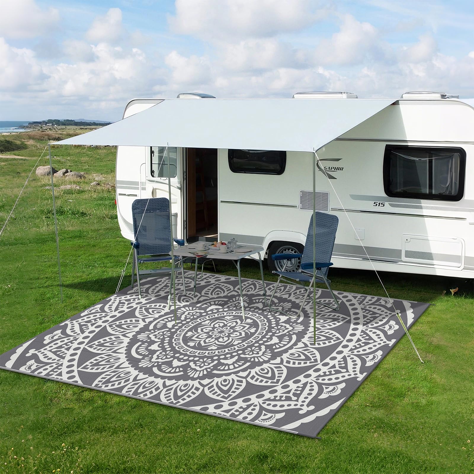 Close-up of the texture of Bsmathom Outdoor Rug