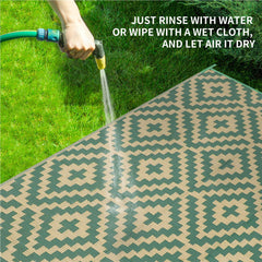 Close-up of the texture of Kalafun Outdoor Patio Rug