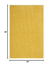 Close-up of the texture of Nourison Essentials Yellow Area Rug