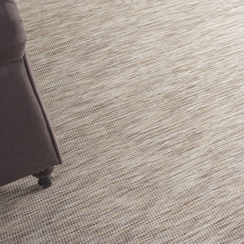 Close-up of the texture of Nourison Positano beige runner rug