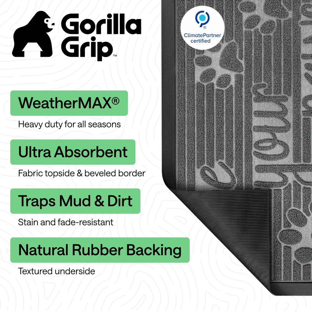 Close-up of the textured surface of the GORILLA GRIP WeatherMAX Door Mat