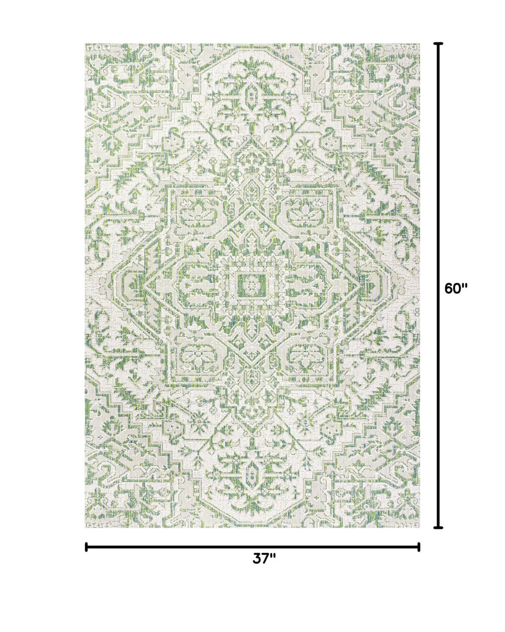 Close-up of the textured weave of JONATHAN Y Boho Medallion Area Rug