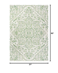 Close-up of the textured weave of JONATHAN Y Boho Medallion Area Rug